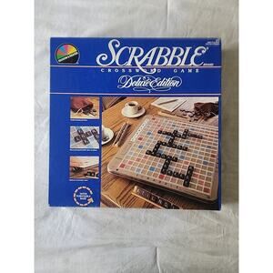 Scrabble Deluxe Edition Crossword Game Turntable 1987 0071 - COMPLETE